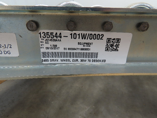 30"W x 70° Curve Galvanized Steel Skate Wheel Gravity Roller Conveyor