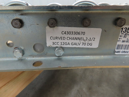 30"W x 70° Curve Galvanized Steel Skate Wheel Gravity Roller Conveyor