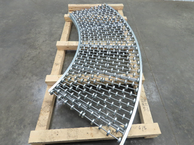 30"W x 70° Curve Galvanized Steel Skate Wheel Gravity Roller Conveyor