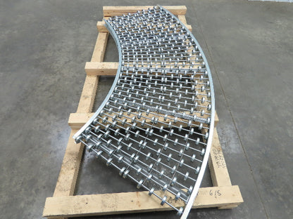 30"W x 70° Curve Galvanized Steel Skate Wheel Gravity Roller Conveyor