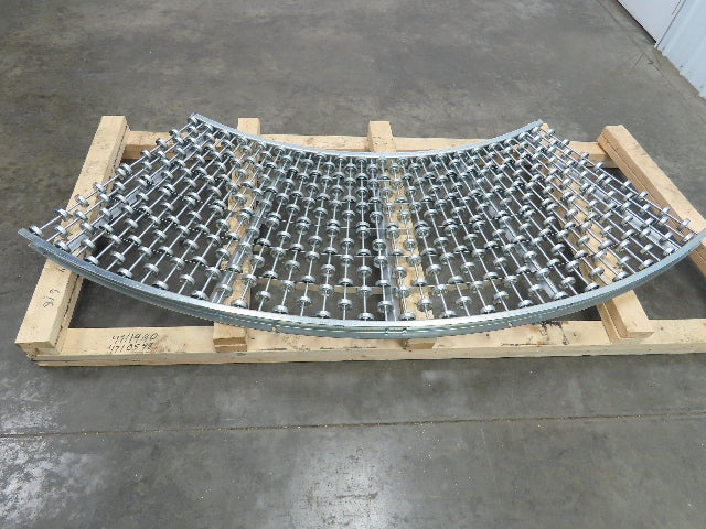30"W x 70° Curve Galvanized Steel Skate Wheel Gravity Roller Conveyor