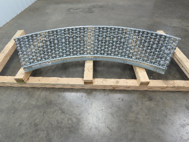 30"W x 70° Curve Galvanized Steel Skate Wheel Gravity Roller Conveyor