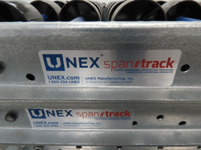 Unex Span Track 18"x 42" Plastic Skate Wheel Flow Rack Conveyor - 20 Sections