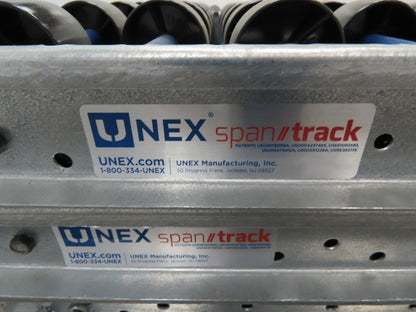 Unex Span Track 18"x 42" Plastic Skate Wheel Flow Rack Conveyor - 20 Sections