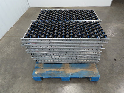 Unex Span Track 18"x 42" Plastic Skate Wheel Flow Rack Conveyor - 20 Sections