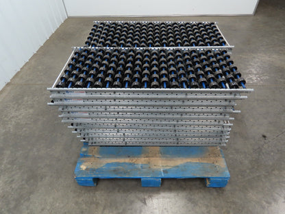 Unex Span Track 18"x 42" Plastic Skate Wheel Flow Rack Conveyor - 20 Sections