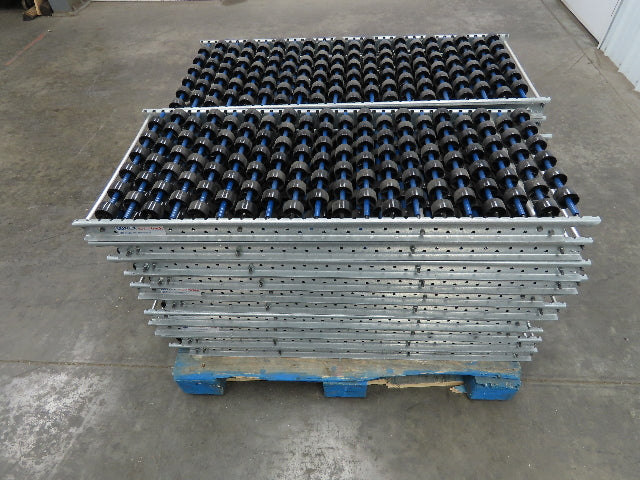 Unex Span Track 18"x 42" Plastic Skate Wheel Flow Rack Conveyor - 20 Sections