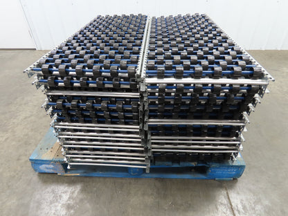 Unex Span Track 18"x 42" Plastic Skate Wheel Flow Rack Conveyor - 20 Sections