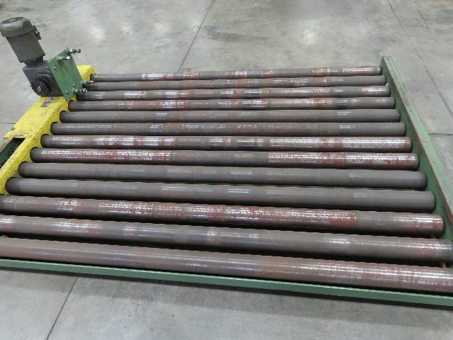 Chain Drive 3.5" Steel Roller Pallet Conveyor 64"L x 87"BF .5Hp 460V 30FPM