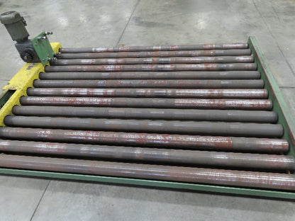 Chain Drive 3.5" Steel Roller Pallet Conveyor 64"L x 87"BF .5Hp 460V 30FPM