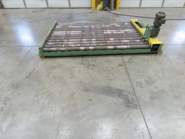 Chain Drive 3.5" Steel Roller Pallet Conveyor 64"L x 87"BF .5Hp 460V 30FPM