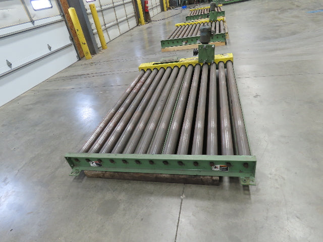 Chain Drive 3.5" Steel Roller Pallet Conveyor 64"L x 87"BF .5Hp 460V 30FPM