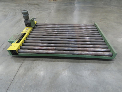 Chain Drive 3.5" Steel Roller Pallet Conveyor 64"L x 87"BF .5Hp 460V 30FPM