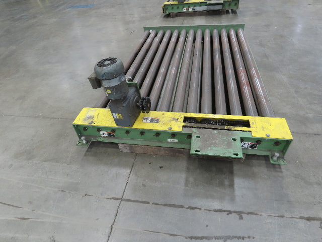 Chain Drive 3.5" Steel Roller Pallet Conveyor 64"L x 87"BF .5Hp 460V 30FPM