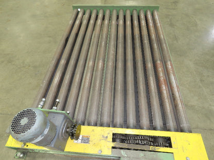 Chain Drive 3.5" Steel Roller Pallet Conveyor 64"L x 87"BF .5Hp 460V 30FPM