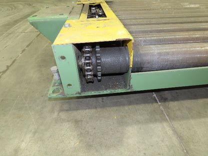Chain Drive 3.5" Steel Roller Pallet Conveyor 64"L x 87"BF .5Hp 460V 30FPM