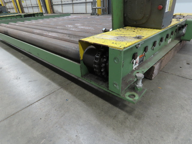 Chain Drive 3.5" Steel Roller Pallet Conveyor 64"L x 87"BF .5Hp 460V 30FPM