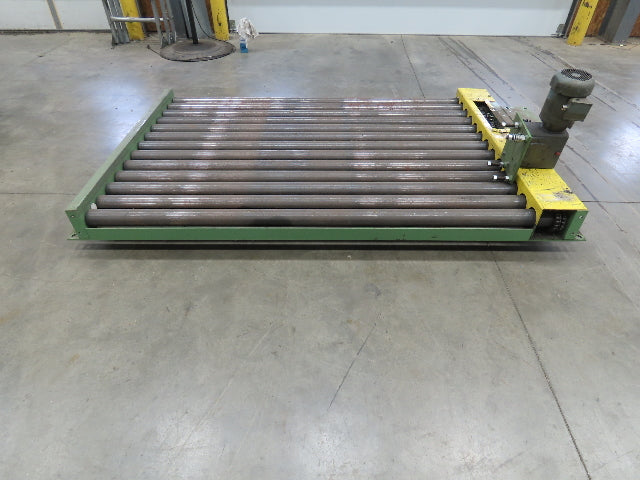 Chain Drive 3.5" Steel Roller Pallet Conveyor 64"L x 87"BF .5Hp 460V 30FPM