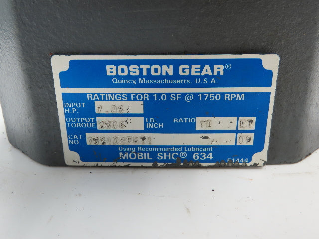 Boston Gear 73210SFGT1 Worm Gearbox 10:1 Reducer 175rpm 7HP LH 145T Fan Cooled