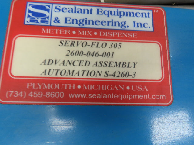 Nordson Servo-Flo 305  1-Part Shot Meter 1-110cc Dispensing w/Graco Valves