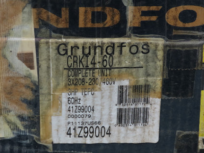 Grundfos CRKI4-60 Multistage Centrifugal Coolant Pump 22 GPM 3 Hp 230/460V 3Ph