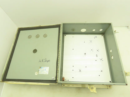 SCE A1614CH Electrical Enclosure Control Panel 16x14x6" Back Plate Knockouts