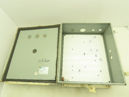 SCE A1614CH Electrical Enclosure Control Panel 16x14x6" Back Plate Knockouts