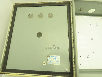 SCE A1614CH Electrical Enclosure Control Panel 16x14x6" Back Plate Knockouts