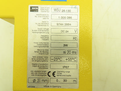 Sick WSU 26-130 Light Curtain Transmitter Optic Electronic Emitter