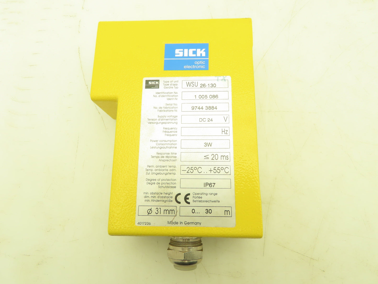 Sick WSU 26-130 Light Curtain Transmitter Optic Electronic Emitter