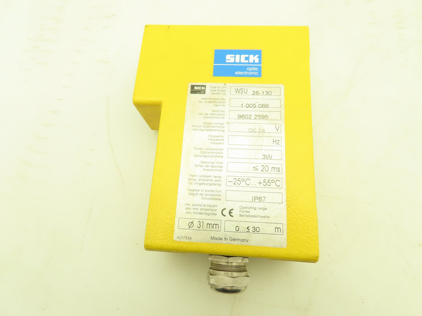 Sick WSU26-130 Light Curtain Transmitter Optic Electronic Emitter Sender 24VDC