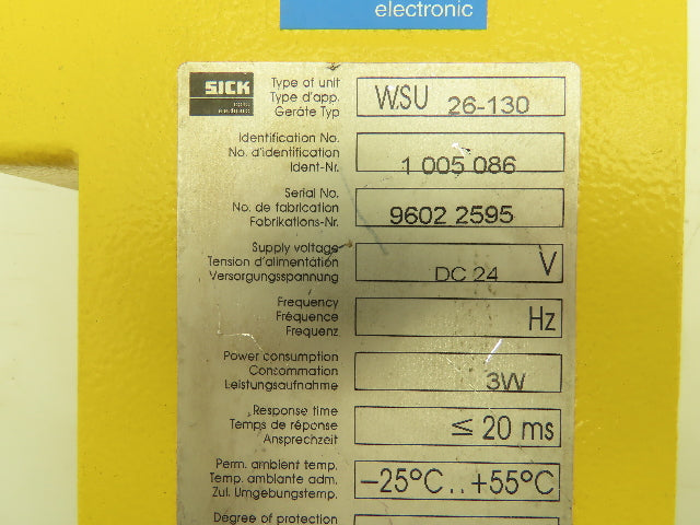 Sick WSU26-130 Light Curtain Transmitter Optic Electronic Emitter Sender 24VDC