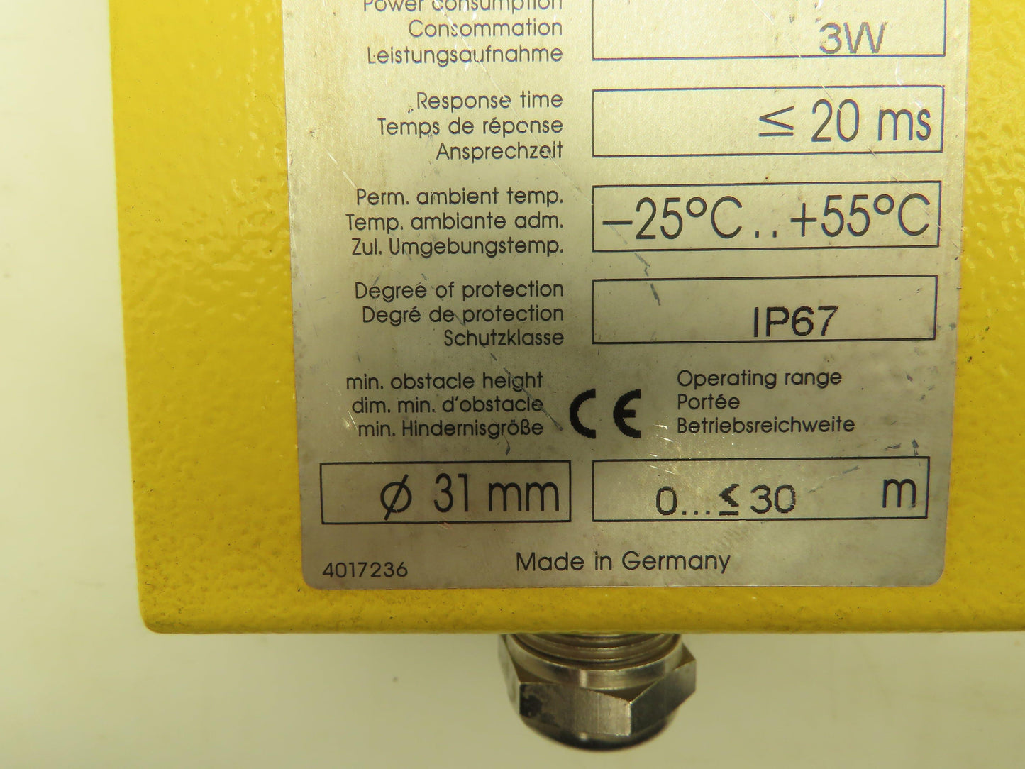 Sick WSU26-130 Light Curtain Transmitter Optic Electronic Emitter Sender 24VDC