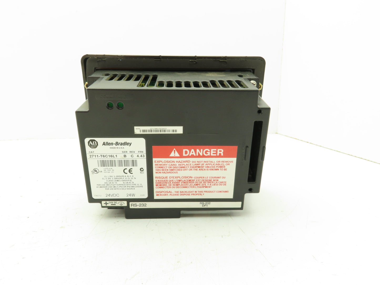 Allen Bradley 2711-T6C16L1 PanelView 600 Color Touch Series B Rev C Frn 4.43
