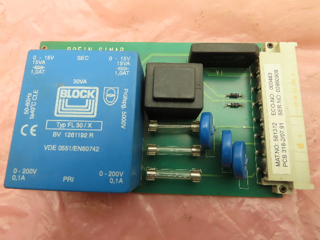 Rofin-Sinar Laser 581312 DC Power Supply Transformer 400V 318-2B/07.91