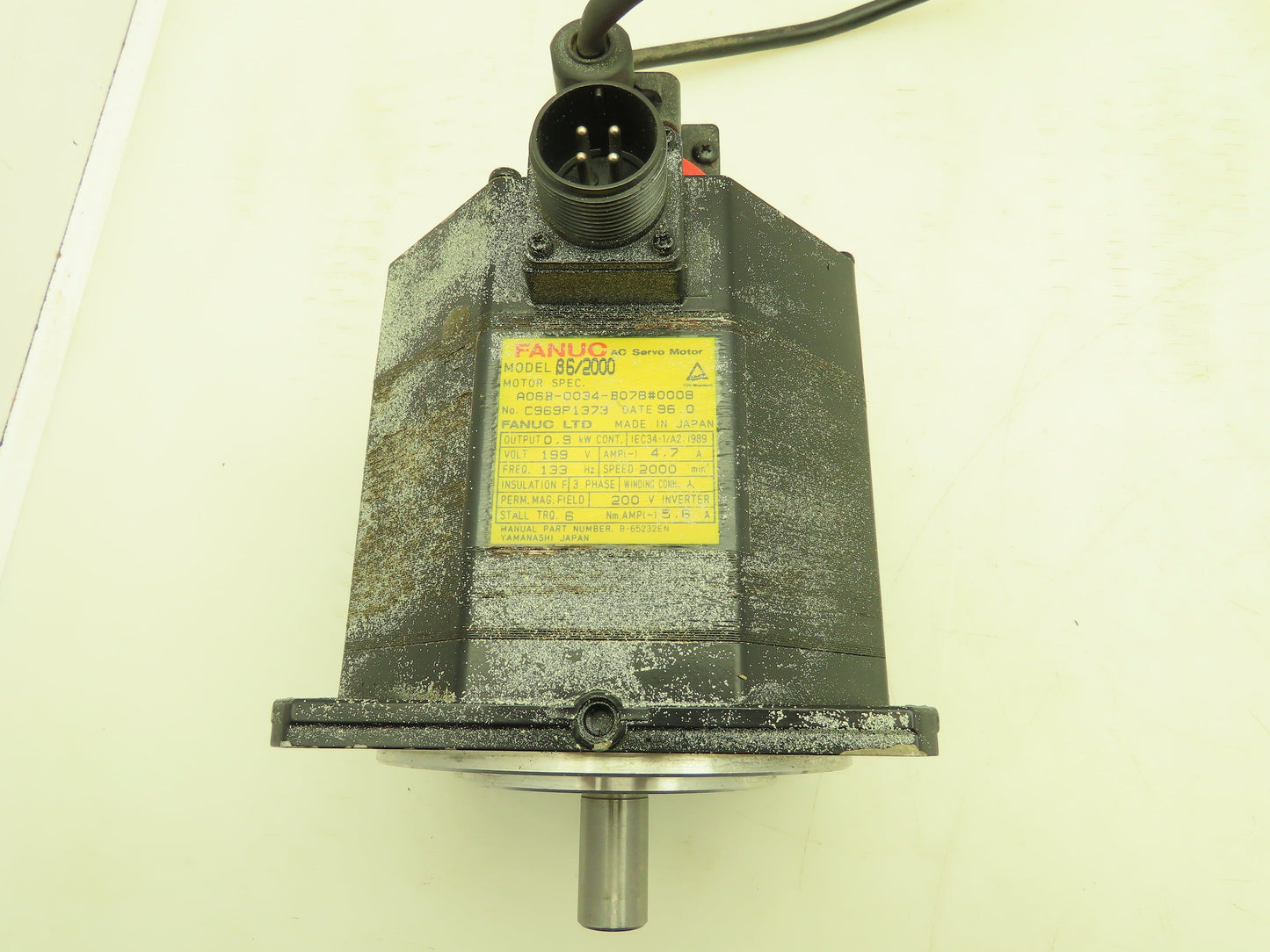 Fanuc A06B-0034-B078  AC Servo Motor 0.9kW 199V 3PH B6/2000 RPM