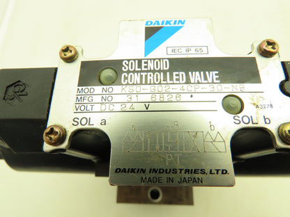 Daikin KSO-G02-4CP-30-NR Hydraulic Directional Solenoid Valve Stack 24VDC