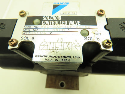 Daikin KSO-G02-4CP-30-NR Hydraulic Directional Solenoid Valve Stack 24VDC