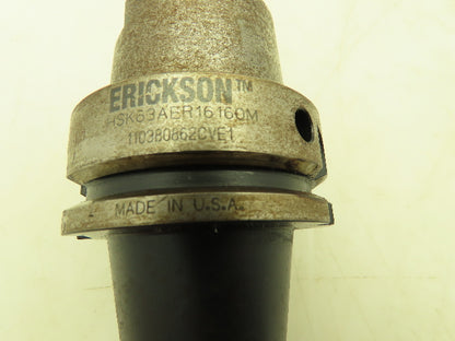Erickson HSK63AER16160M Tapered Shank ER16 Collet Chuck HSK63 Tool Holder