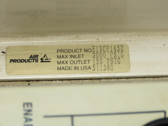 Air Products E13CP145D Helium Gas Pressure Regulator Switch Changeover Panel