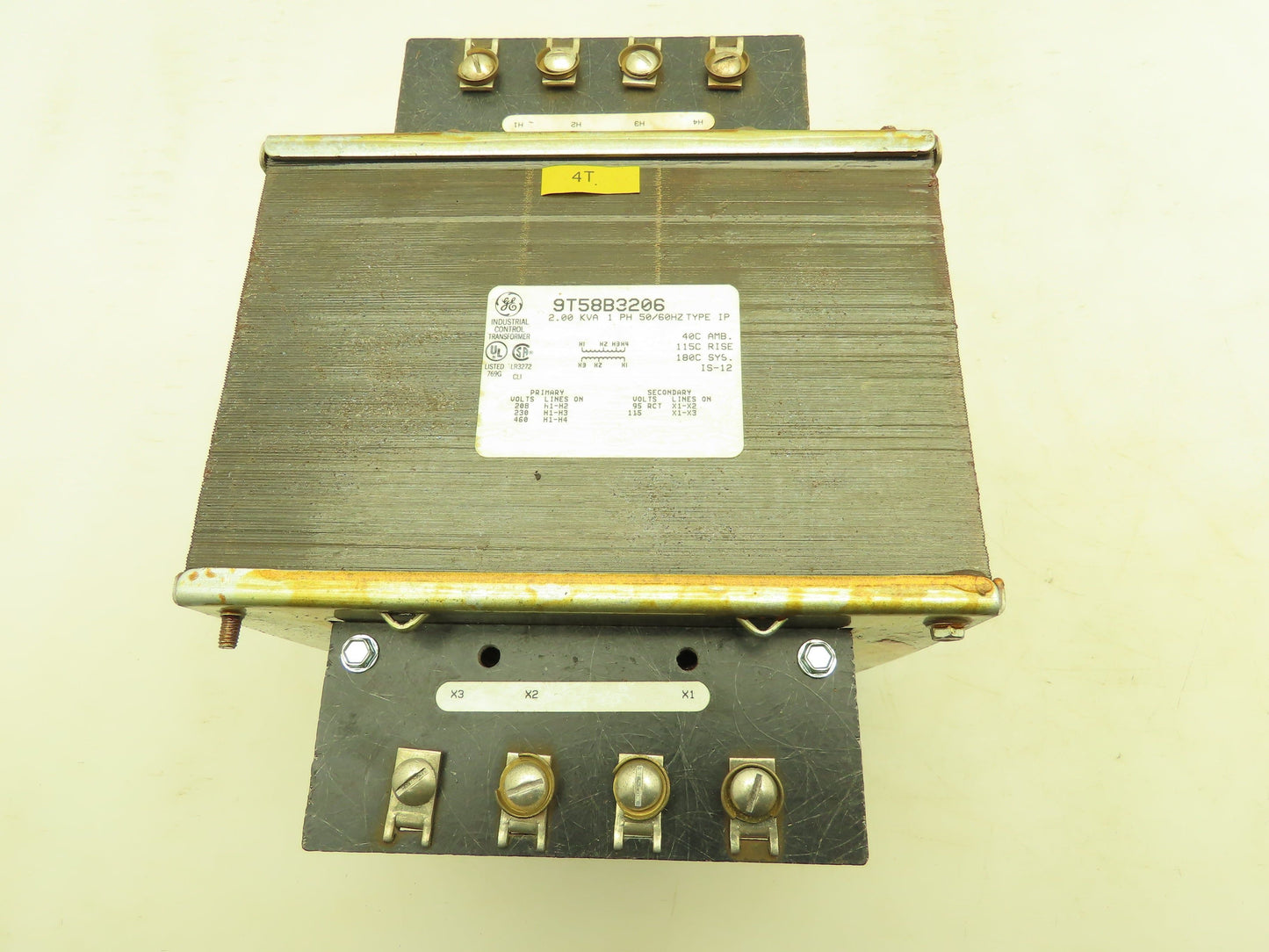 General Electric 9T58B3206 Control Transformer 2KVA 1Ph Pri 230/460V Sec 115V