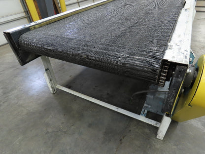 53"x 8' Chain Drive Steel Belt Conveyor 45" BF .5Hp 460V End Drive