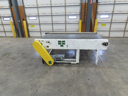 53"x 8' Chain Drive Steel Belt Conveyor 45" BF .5Hp 460V End Drive
