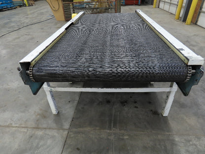 53"x 8' Chain Drive Steel Belt Conveyor 45" BF .5Hp 460V End Drive