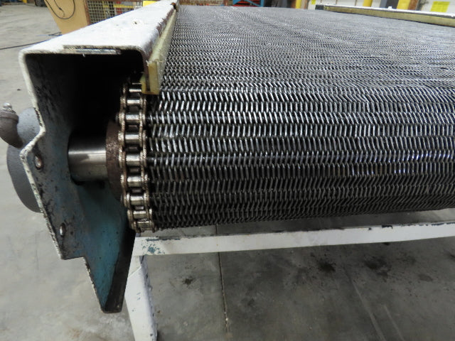 53"x 8' Chain Drive Steel Belt Conveyor 45" BF .5Hp 460V End Drive