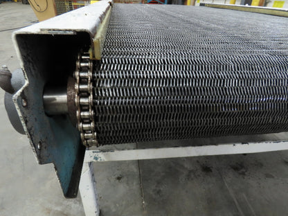53"x 8' Chain Drive Steel Belt Conveyor 45" BF .5Hp 460V End Drive