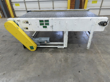 53"x 8' Chain Drive Steel Belt Conveyor 45" BF .5Hp 460V End Drive