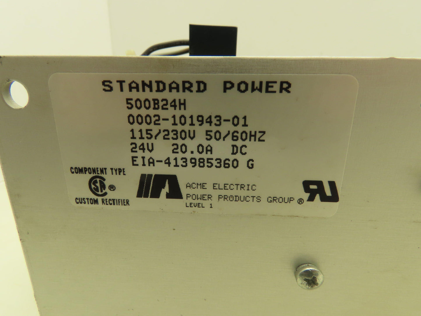ACME 500B24H Standard Power Supply 24VDC 20A Output 115/230V Input