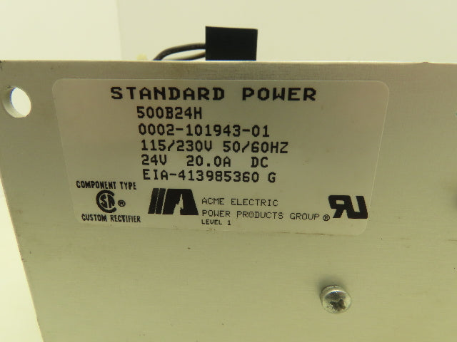 ACME 500B24H Standard Power Supply 24VDC 20A Output 115/230V Input