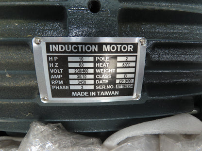 Cantek 10Hp Induction Motor 230/460V 30/10A 3450RPM 3Ph 1.5" Shaft Table Saw